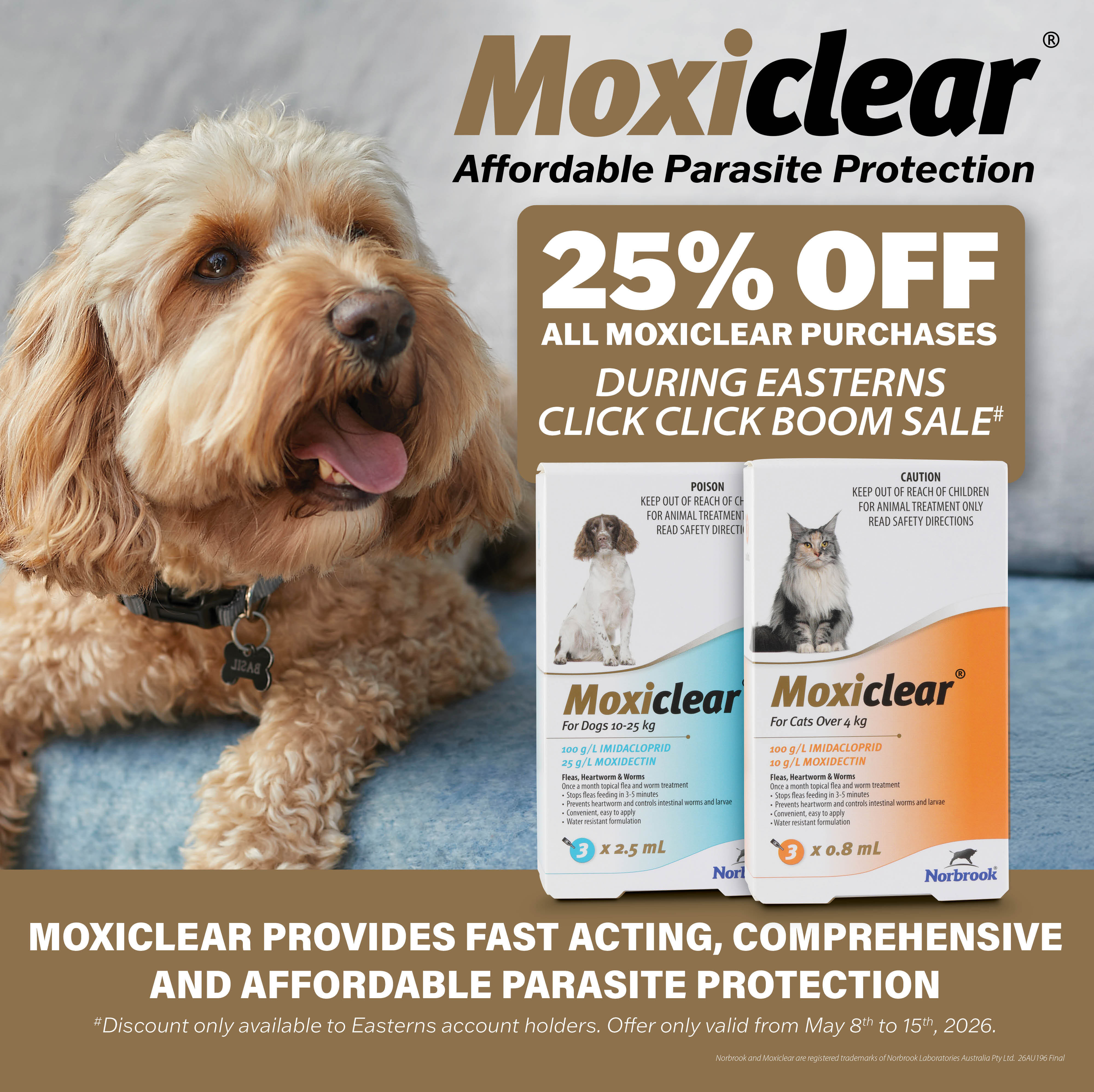 26AU196 Moxiclear Easterns 25% Off